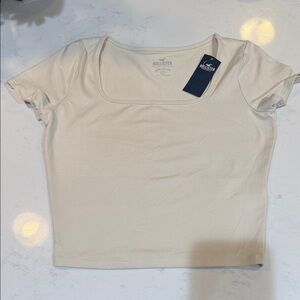 Hollister Seamless Cream Crop Top